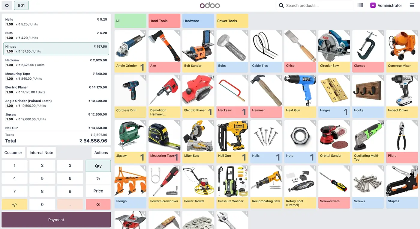 POS system for hardware store